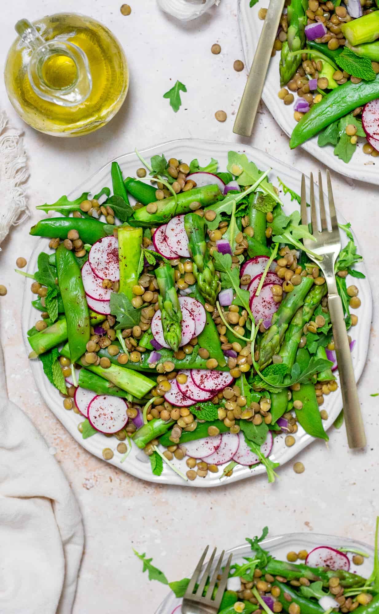 close up of lentil salad