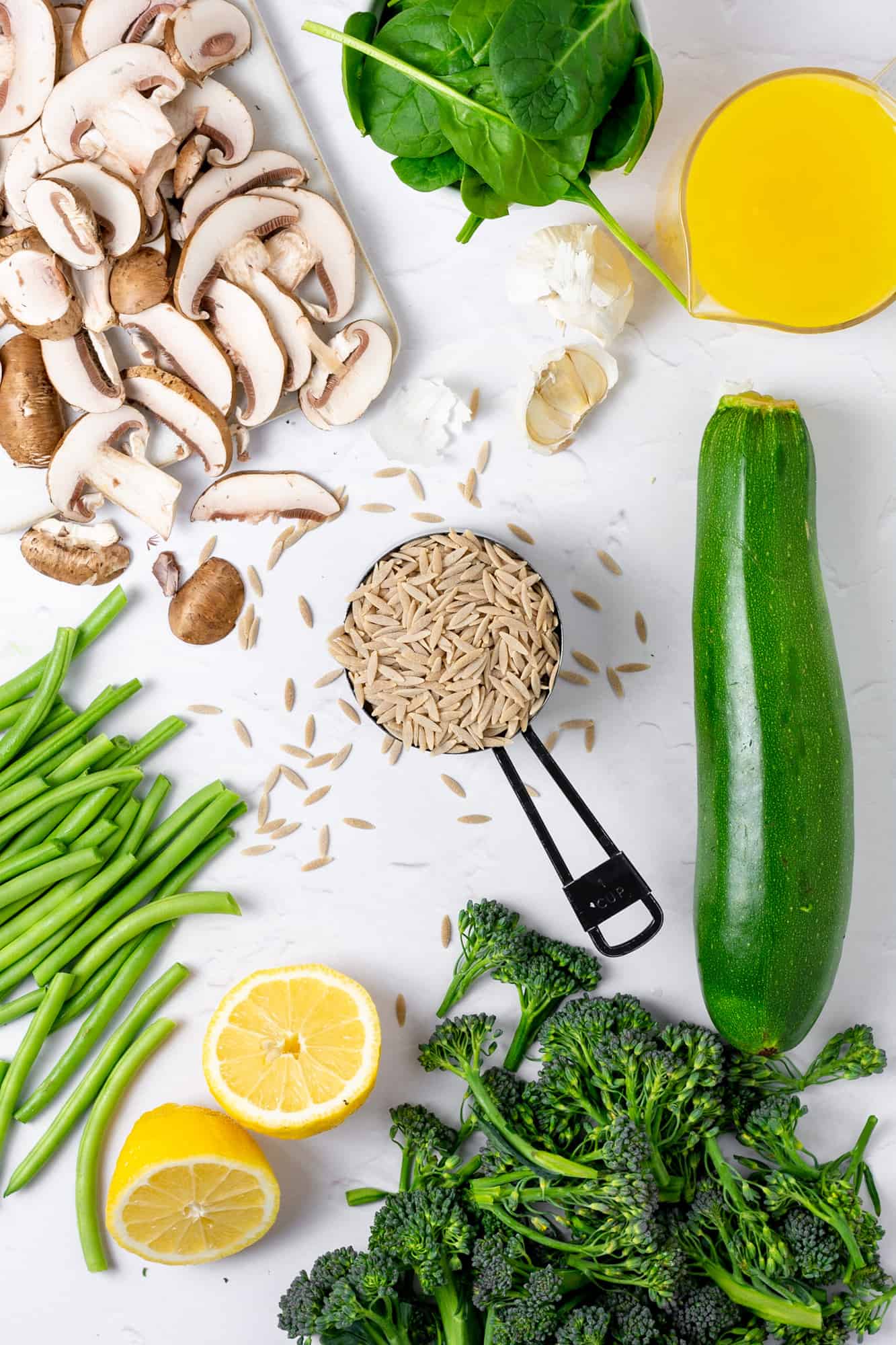 ingredients for orzo pasta primavera