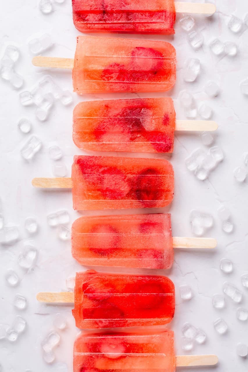 healthy fruit popsicles stacked