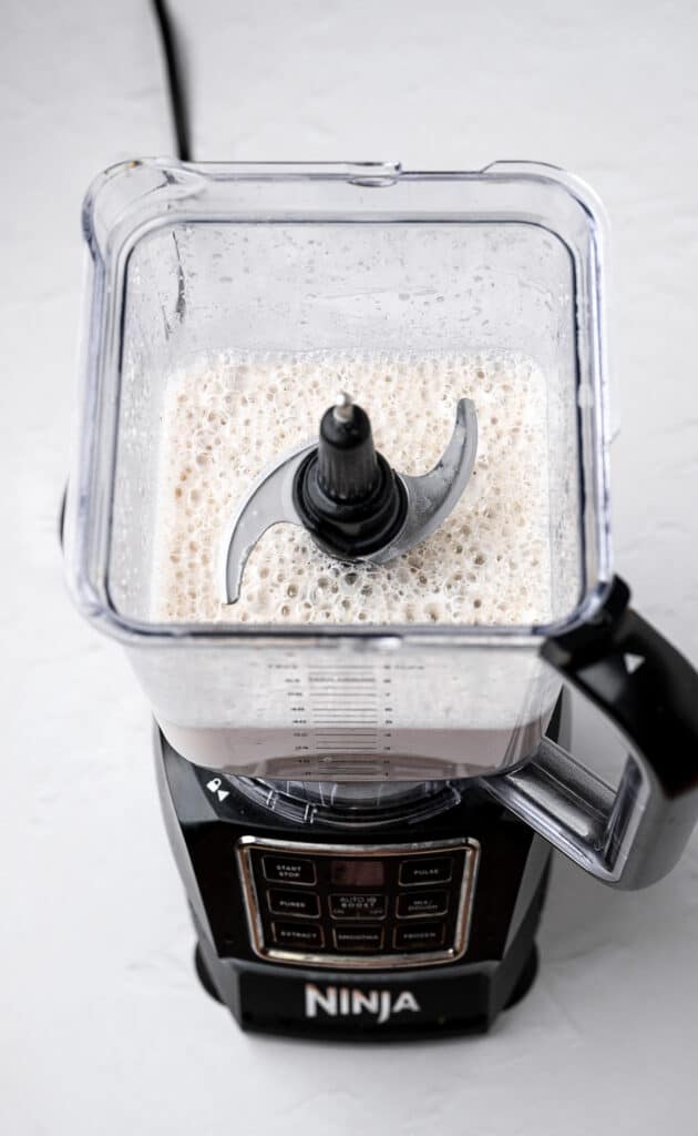 oat milk in a blender