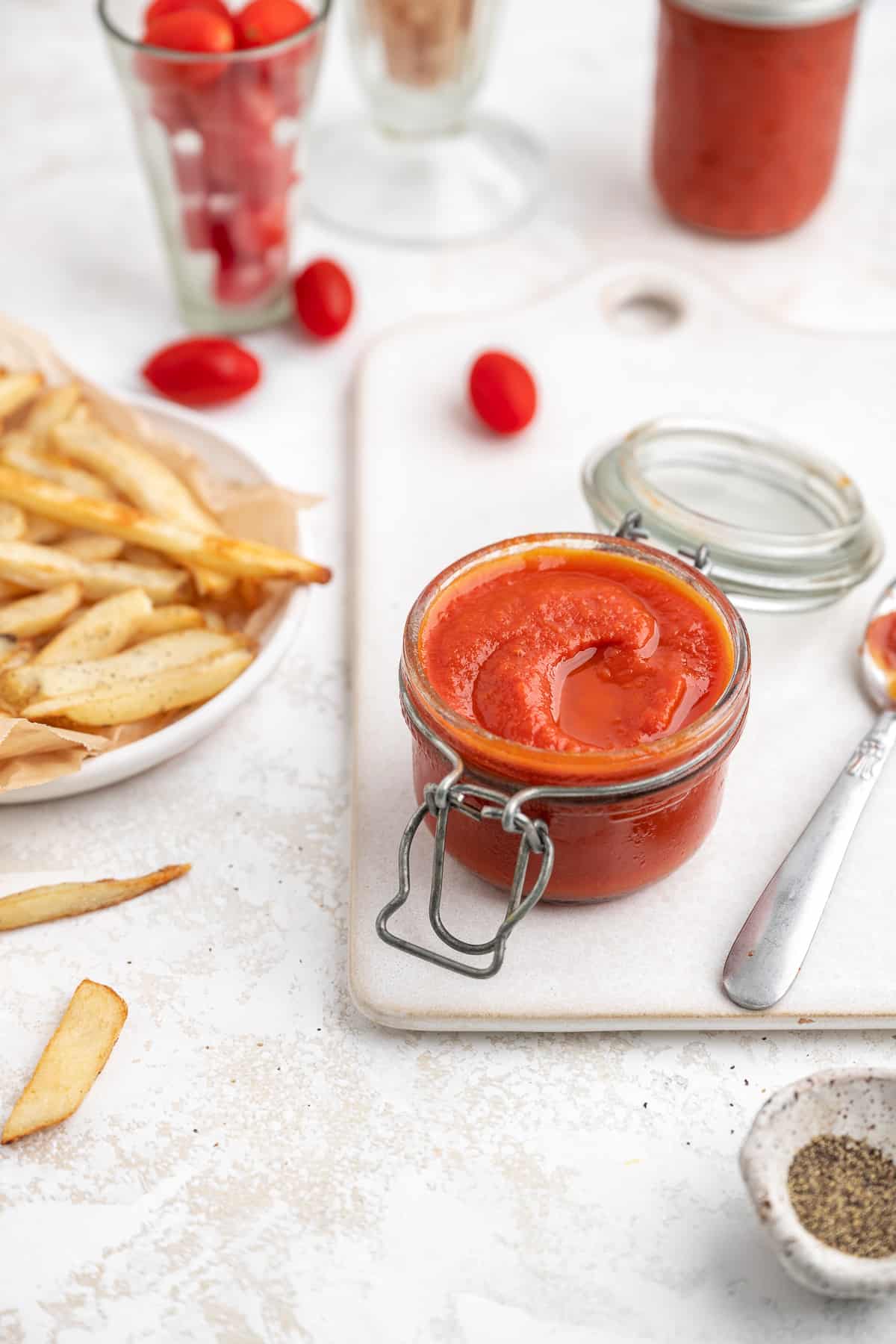 homemade ketchup in a sealable container