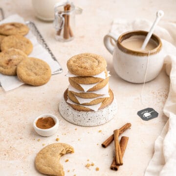 a stack of chai brown sugar cookies